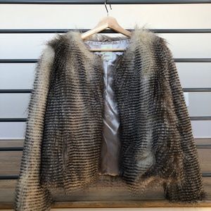 Anthropologie elevenses Faux Fur Jacket | M